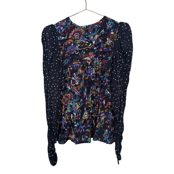 NEW Maria Cher Jujuy Cora Silk Blouse Black Dahlia Size XS - Picture 6 of 11